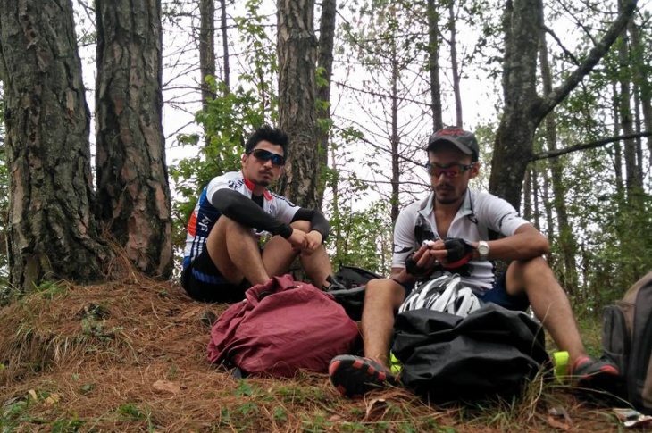 Taking rest after hiking